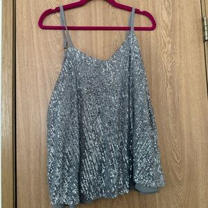 Torrid Silver Sequin Tank Top